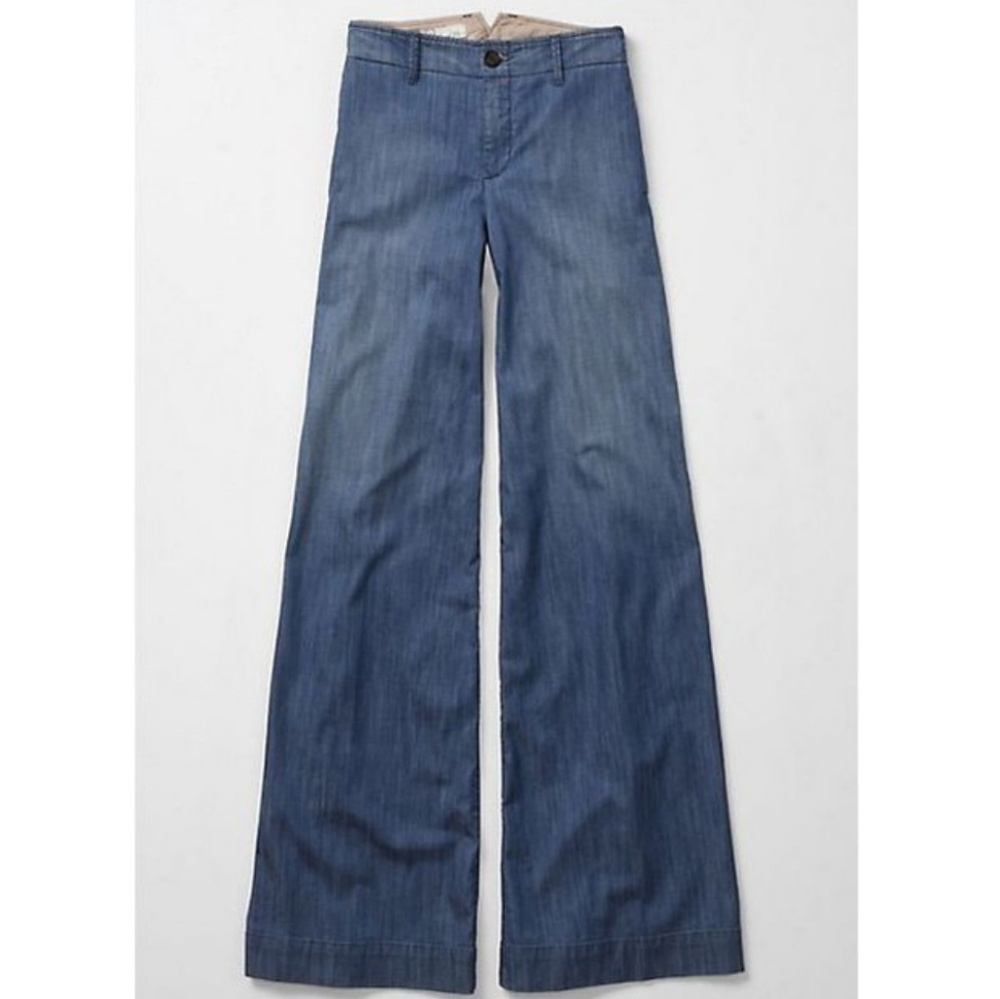 NWT Anthropologie Level 99 wide-leg chambray